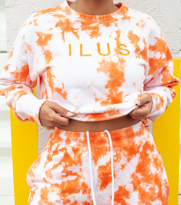 TIE DYE COMFORT CROPPED PULLOVER
