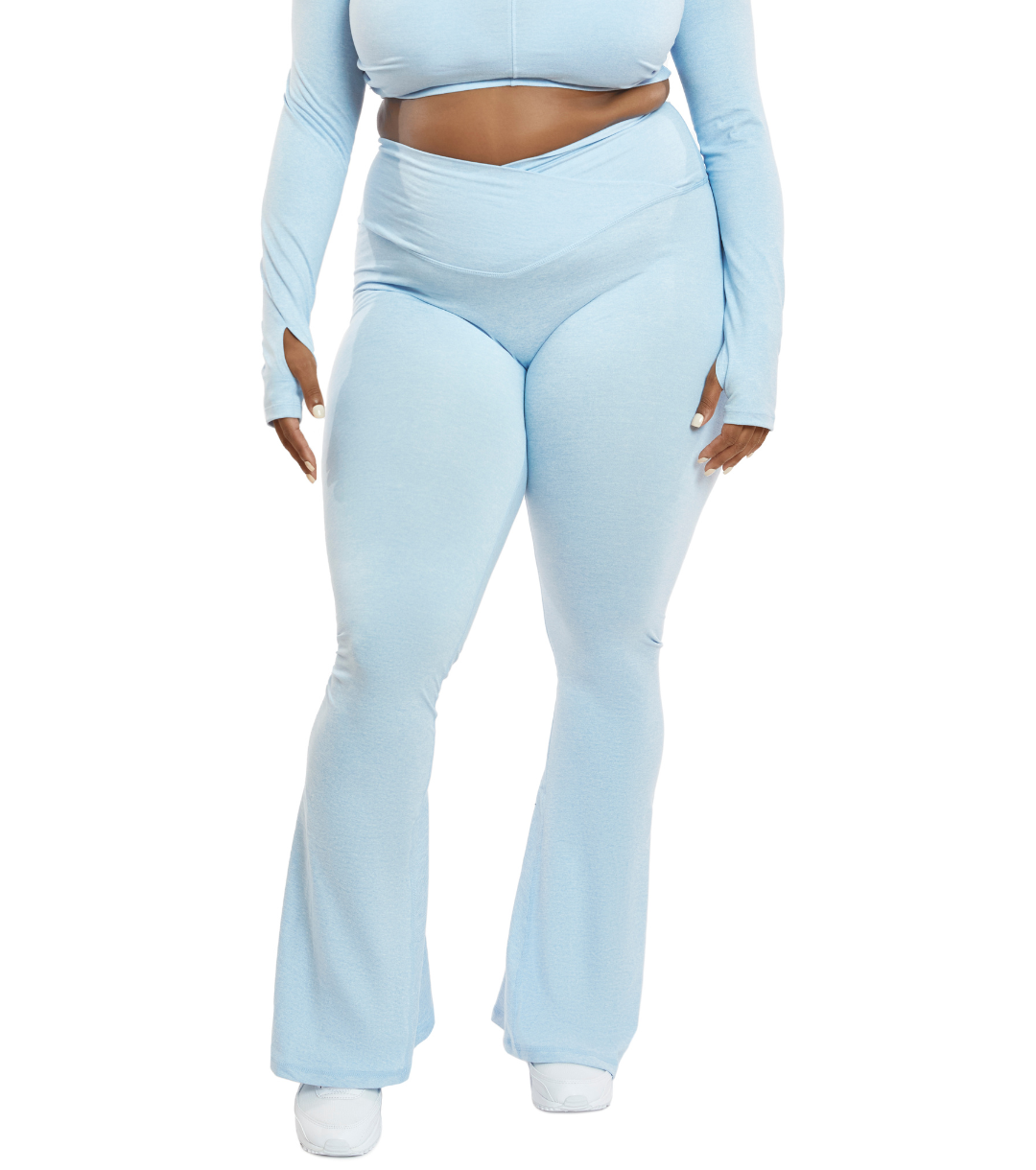 CINCHED CROSS OVER FLARE LEGGINGS in