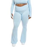 CINCHED CROSS OVER FLARE LEGGINGS in