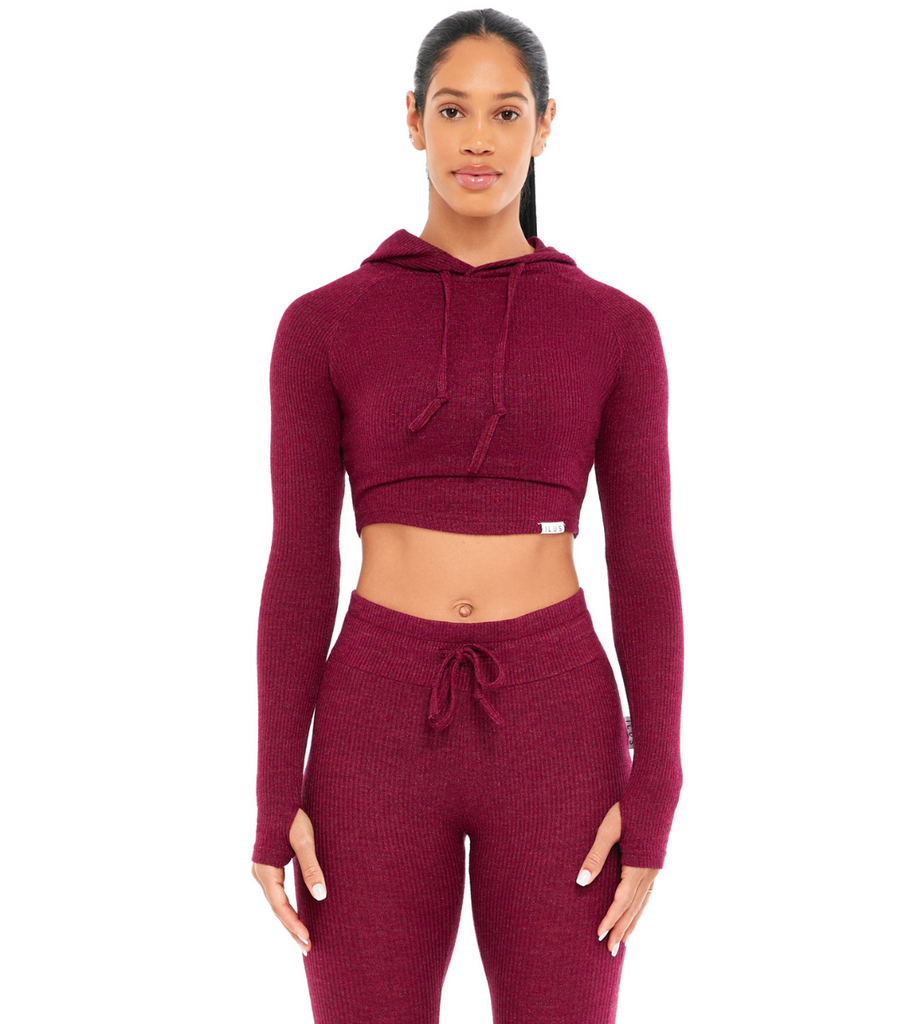 Maroon cropped hoodie hotsell