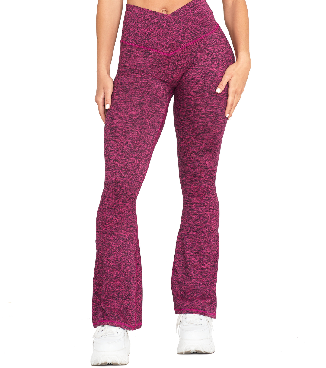 CINCHED CROSS OVER FLARE LEGGINGS in