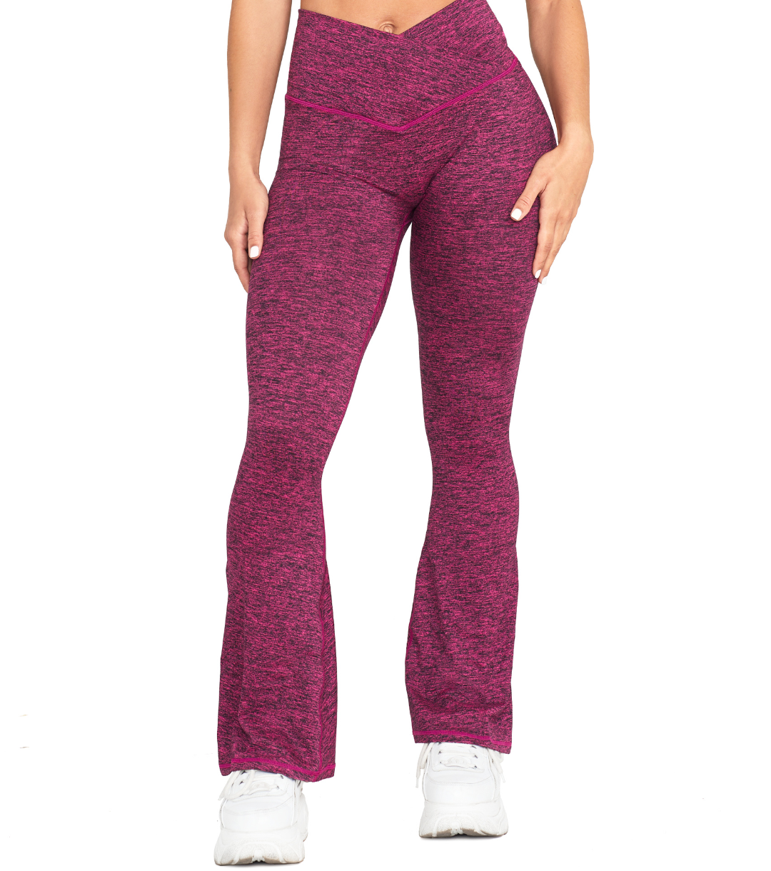 CINCHED CROSS OVER FLARE LEGGINGS