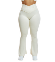CINCHED CROSS OVER FLARE LEGGINGS in
