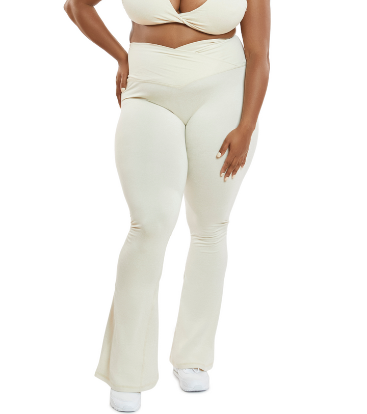 CINCHED CROSS OVER FLARE LEGGINGS