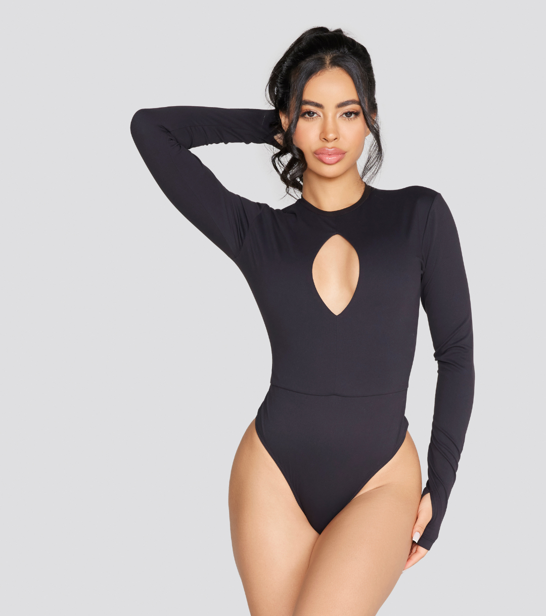 EXPOSED REVERSIBLE LONG SLEEVE BODYSUIT