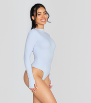 EXPOSED REVERSIBLE LONG SLEEVE BODYSUIT