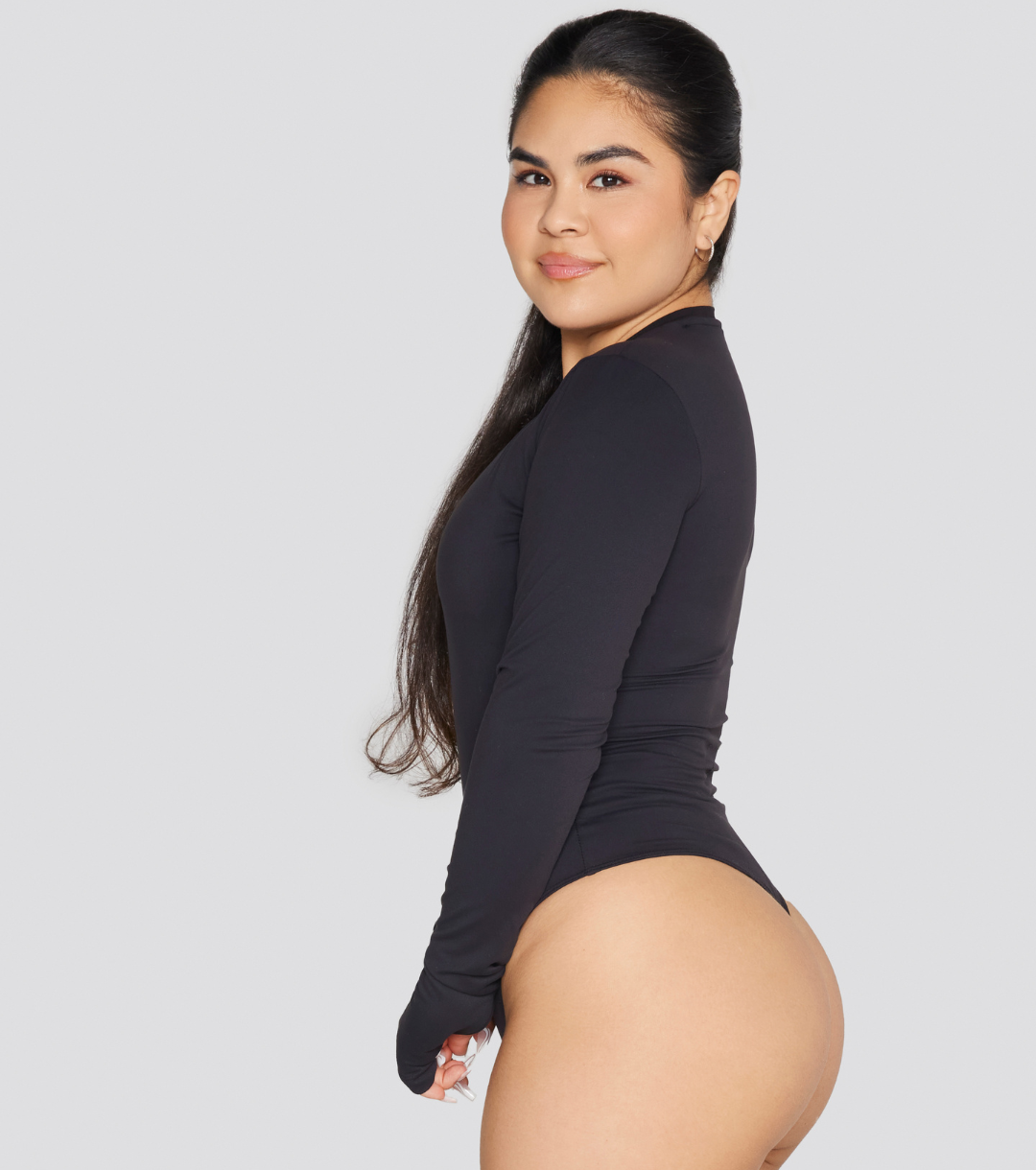 EXPOSED REVERSIBLE LONG SLEEVE BODYSUIT