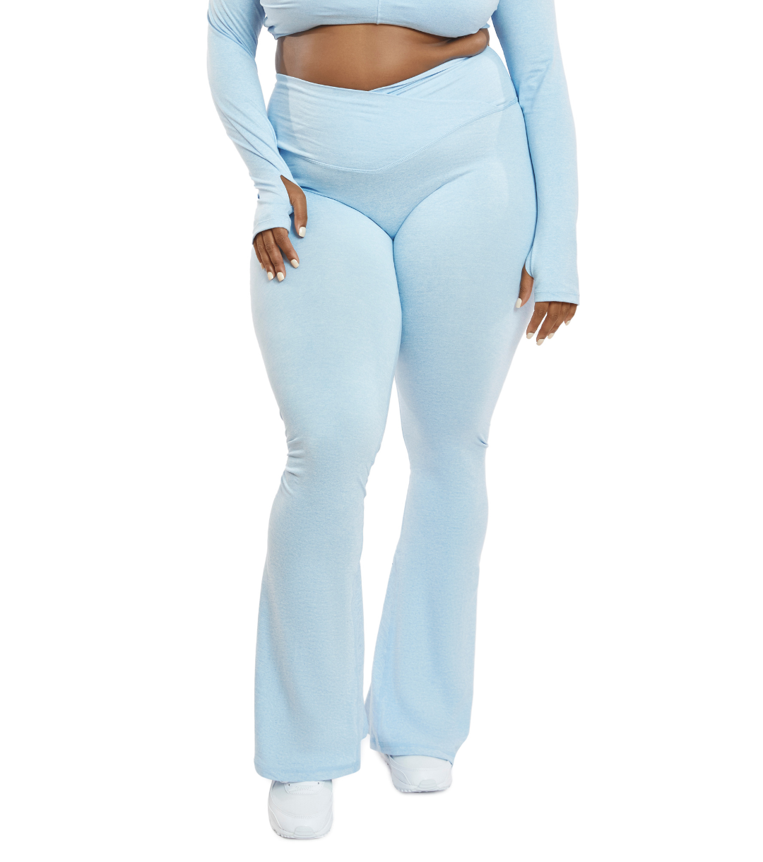 CINCHED CROSS OVER FLARE LEGGINGS in