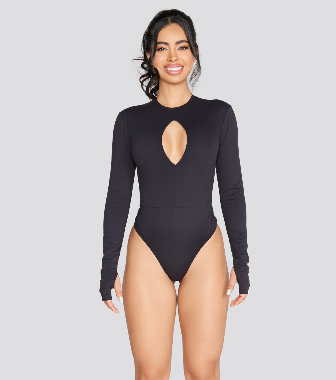 EXPOSED REVERSIBLE LONG SLEEVE BODYSUIT