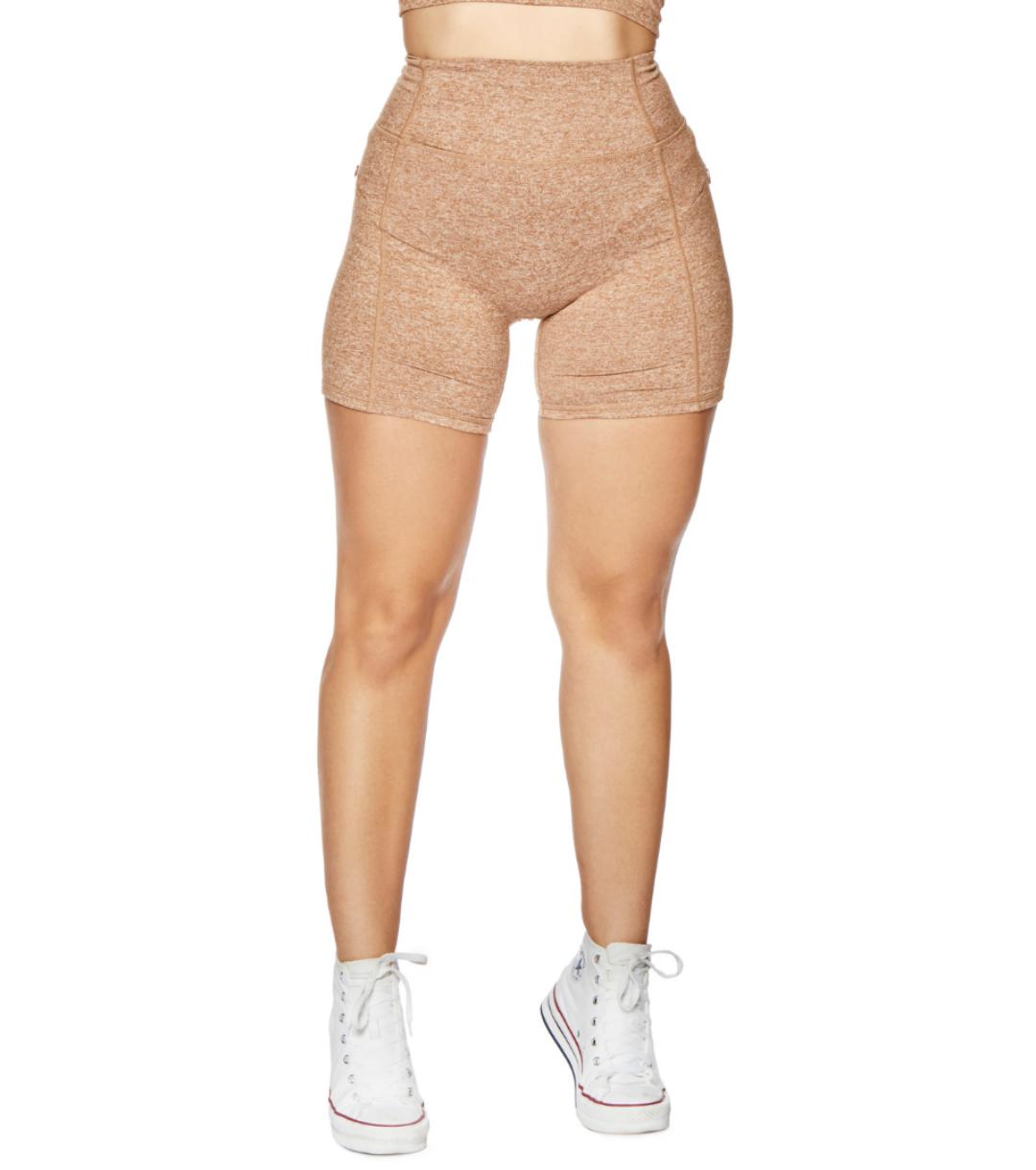 ALLURE HEATHER ENHANCED ZIPPER SHORTS