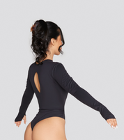 EXPOSED REVERSIBLE LONG SLEEVE BODYSUIT
