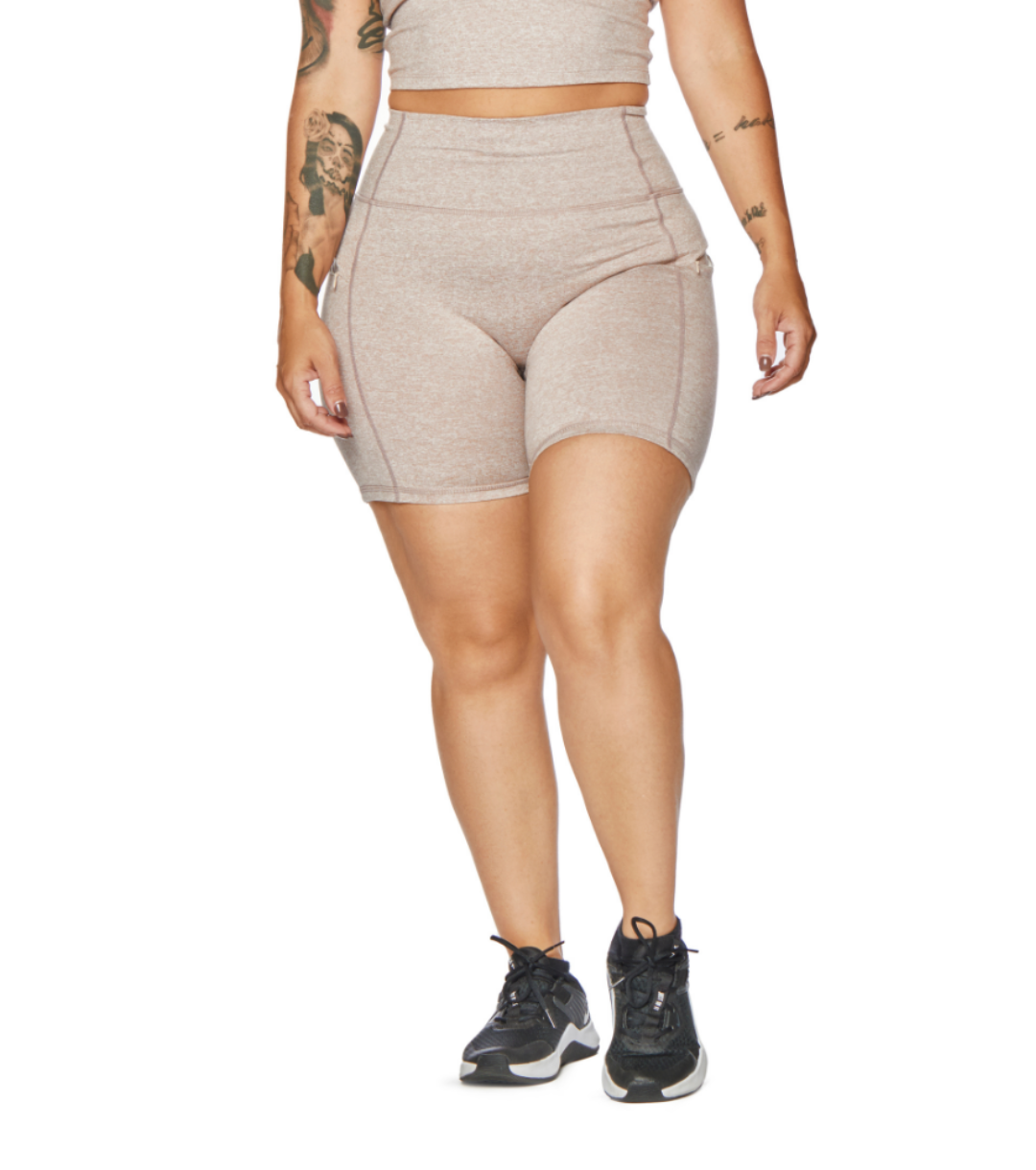 ALLURE HEATHER ENHANCED ZIPPER SHORTS