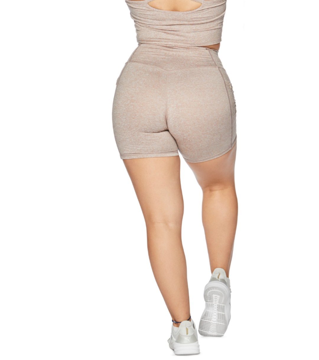 ALLURE HEATHER ENHANCED ZIPPER SHORTS