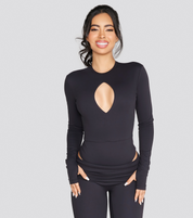 EXPOSED REVERSIBLE LONG SLEEVE BODYSUIT