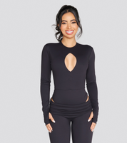 EXPOSED REVERSIBLE LONG SLEEVE BODYSUIT