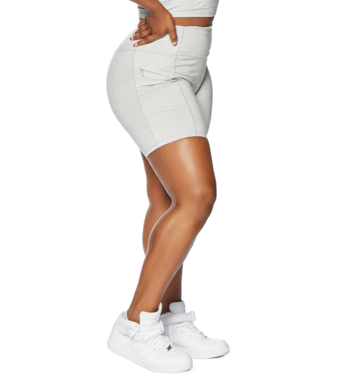 ALLURE HEATHER ENHANCED ZIPPER SHORTS