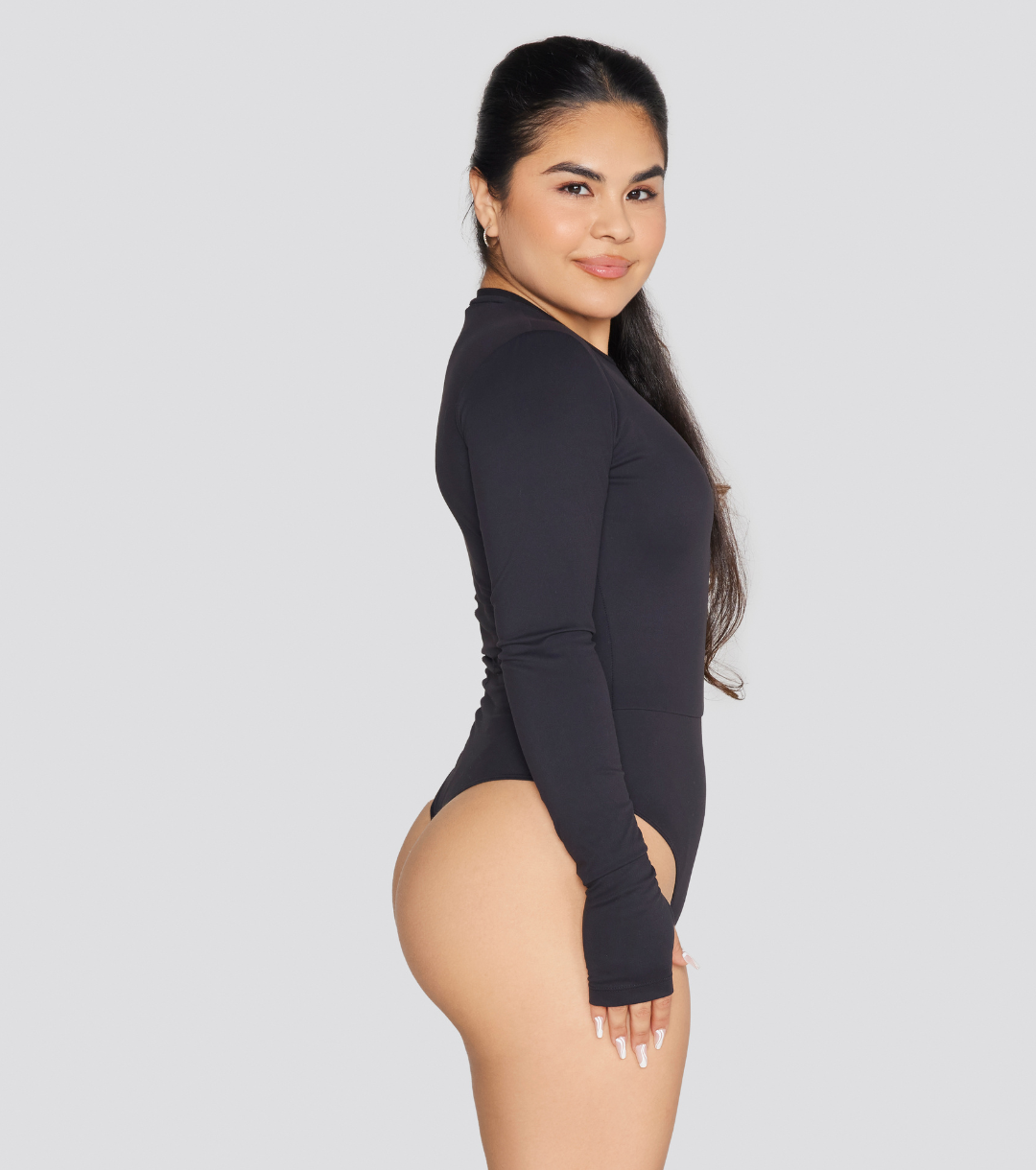 EXPOSED REVERSIBLE LONG SLEEVE BODYSUIT