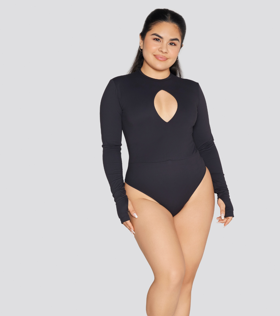 EXPOSED REVERSIBLE LONG SLEEVE BODYSUIT