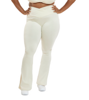 CINCHED CROSS OVER FLARE LEGGINGS in