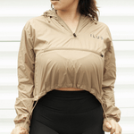 NYLON CROPPED LENGTH WINDBREAKER - ILUS LABEL