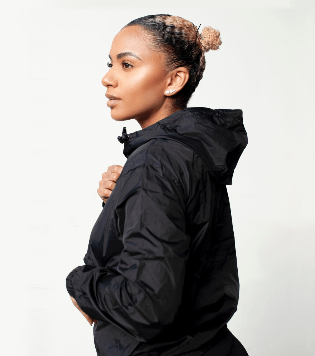 NYLON FULL LENGTH WINDBREAKER - ILUS LABEL