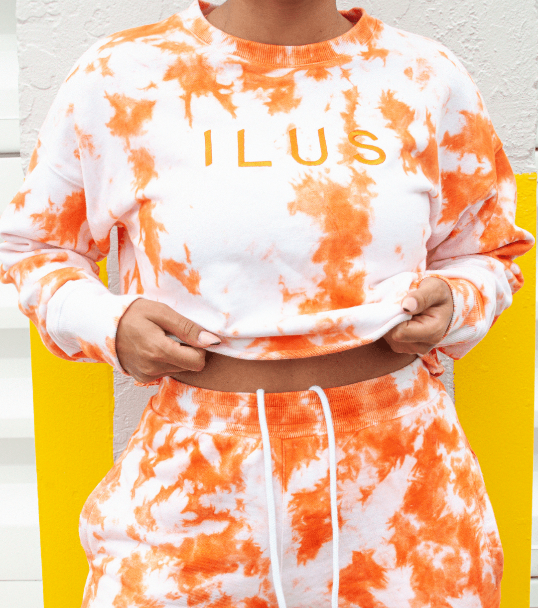 TIE DYE COMFORT CROPPED PULLOVER - ILUS LABEL