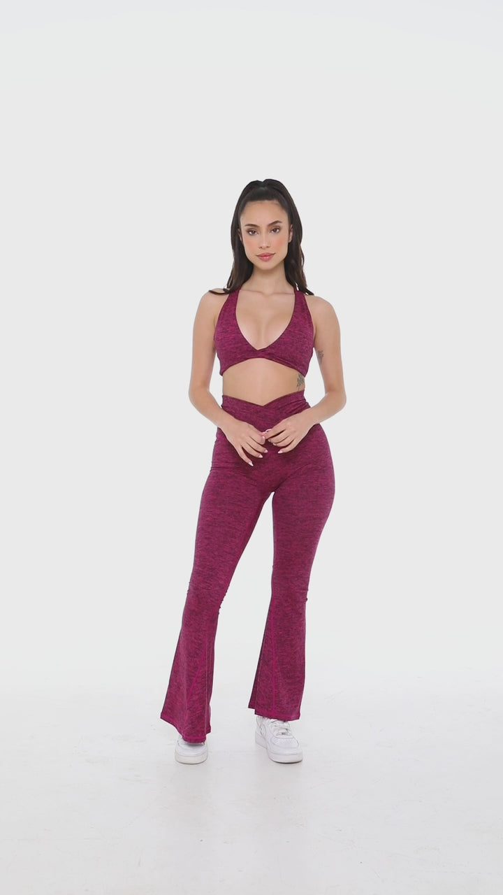 CINCHED CROSS OVER FLARE LEGGINGS